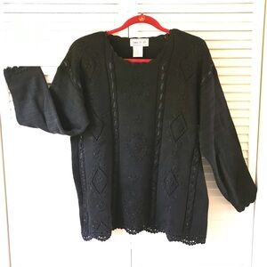 Women’s Spice of Life Hand Knit Sweater with Embroidery and Ribbon Detail